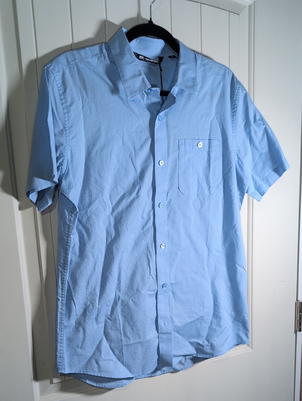 Travis Mathew Light Blue Short-Sleeve Button-Down Shirt NWT M